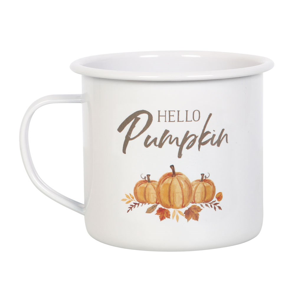 Mug émaillé "Hello Pumpkin"
