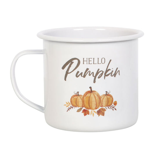 Mug émaillé "Hello Pumpkin"
