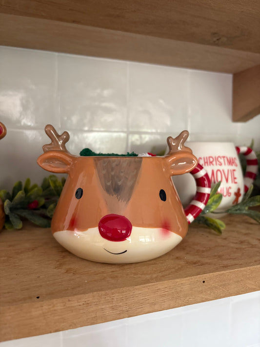 Ensemble tasse et chaussettes renne de Noël