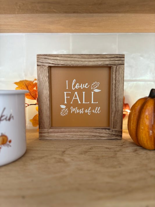 Cadre bois "I love Fall"